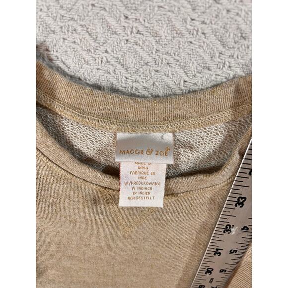 Maggie & Zoe Gold & Tan Dress with Ribbon - 12 Months Ribbon Embroidery - Picture 6 of 12